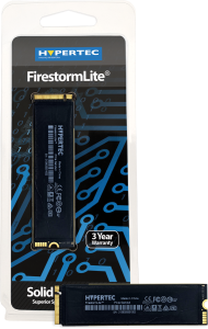 Hypertec FirestormLite1TB M.2 2280 NVMe PCIe Gen 4x4 SSD; 2GB DRAM cache; 7400MB/s seq Read; 5200MB/s Seq write; Random 4K IOPS 751K read / 663k write; 680TB TBW