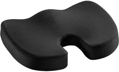 Standivarius seat cushion contoured shape for even weight distribution with zero-pressure coccyx cut-out. Supplied by Hypertec.