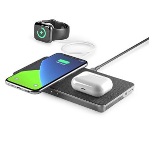 Ultra Power 3-in-1 Wireless Charging Dock – Dual Wireless Charging with USB-A Charging Output