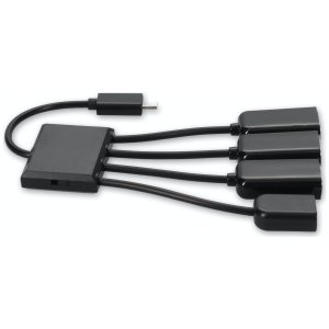 8in Micro-USB 2.0 (B) Male to USB 2.0 (A) Female Black Hub