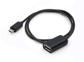 AddOn Networks USBOTG1F-AO USB cable USB 2.0 0.3 m Mini-USB B USB A Black