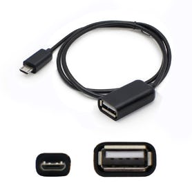 AddOn Networks USBOTG1F-AO USB cable USB 2.0 0.3 m Mini-USB B USB A Black