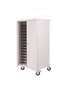 Storage & charging trolley for up to 15 laptops/30 netbooks Chromebooks or tablets.
