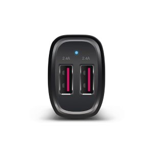 Alogic 2 Port USB-A Car Charger 5V/4.8A (2.4A + 2.4A) with Smart Charge - Black