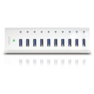 10 Port USB Hub with Charging - Aluminium Unibody with Power - Prime Series