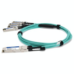 Intel X4AOCBL5 Compatible TAA Compliant 40GBase-AOC QSFP+ to 4xSFP+ Active Optical Cable (850nm, MMF, 5m)