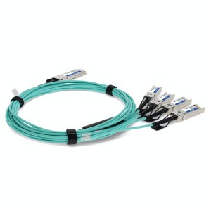 Intel X4AOCBL5 Compatible TAA Compliant 40GBase-AOC QSFP+ to 4xSFP+ Active Optical Cable (850nm, MMF, 5m)