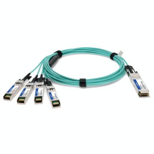 Intel X4AOCBL5 Compatible TAA Compliant 40GBase-AOC QSFP+ to 4xSFP+ Active Optical Cable (850nm, MMF, 5m)